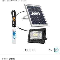 200W Solar Street Light LED Security Flood Lights Solar Lights 20000LM Automatic Dusk to Dawn Waterproof 16ft Wire Outdoor Outside Garden Parking Lot 