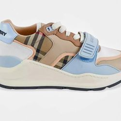 BURBERRY Woman's Mixed-Media Low-Top Sneakers