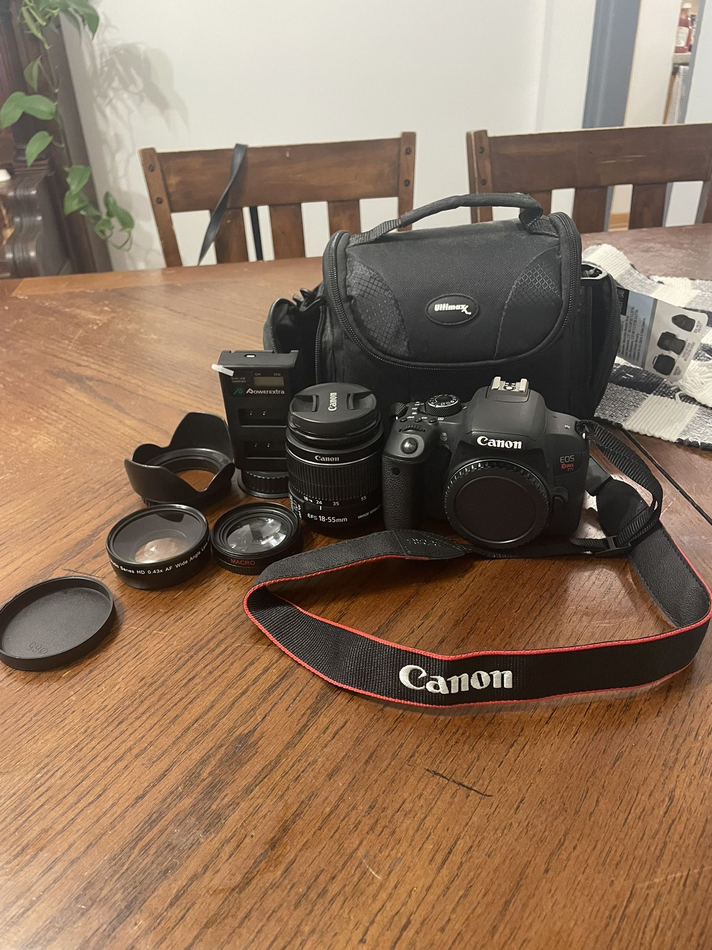 Canon EOS Rebel T7i with lenses and carrier