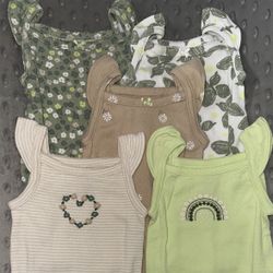 Carter’s Baby 5-Pack Butterfly Flutter Bodysuits Newborn 