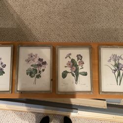 Four matching flower pictures