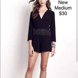 ALI & JAY Because I Can Fringe Romper Medium