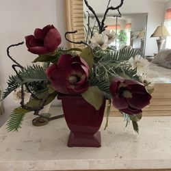 Beautiful Silk Flower Arrangement With Vase