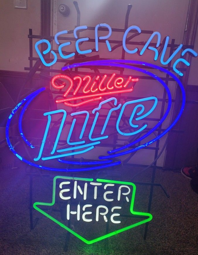 Large Miller Lite Neon Sign