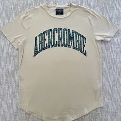 Abercrombie & Fitch Men’s Cream T-Shirt 