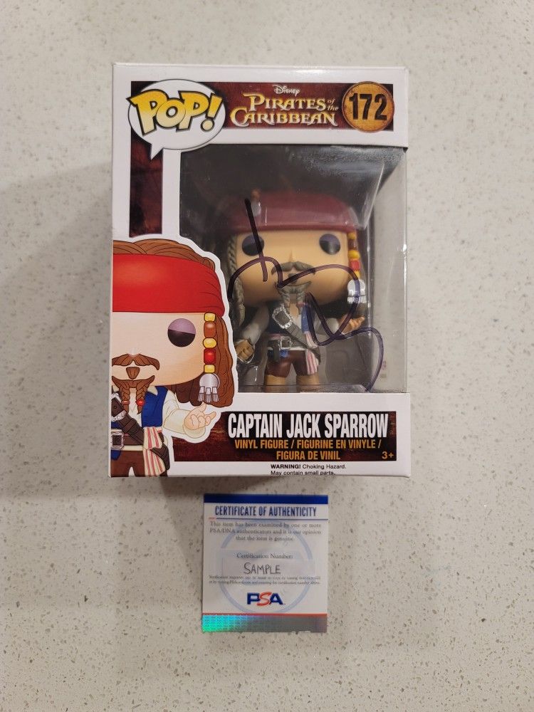 Johnny Depp Signed Autographed Captain Jack Sparrow Funko POP #172 - Main Image