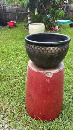 Painted Terra Cotta Planter