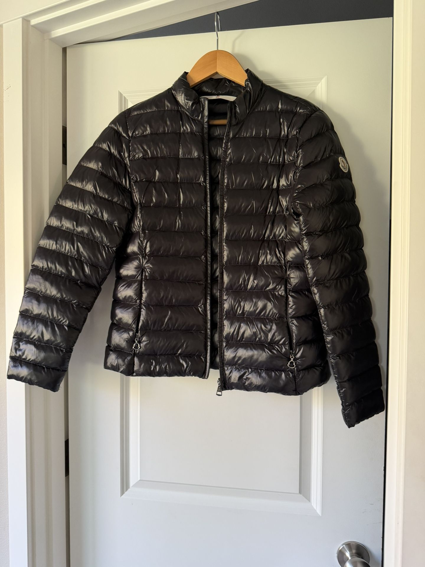 Moncler Shiny Black Puffer Woman Jacket