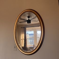 Oval shape Mirror with gold Frame