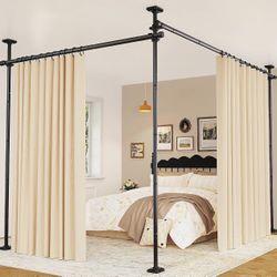 Room Divider for Room Separation, 4-10ft(H) 28-114inch(W), Black the (Cortana not included) (N41)