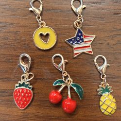 Set Of 5 New “summer Vibes” Fun Shoe/ Bag/zipper Charms