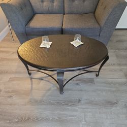 Hammered Copper Top Cocktail Table