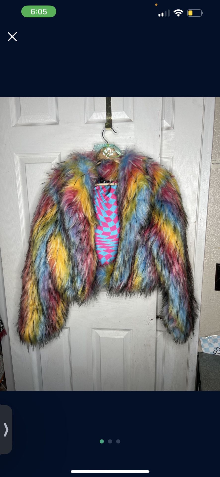 Multicolor Rave Faux Fur Jacket