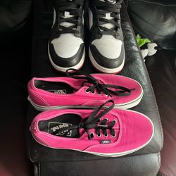 Women’s shoes, size 7 Nike Jordans, pink vans
