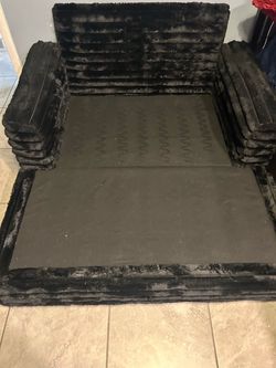Black fur  mini coach