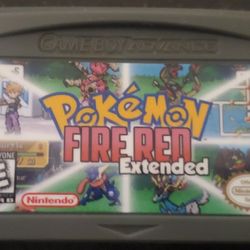 Pokemon FireRed Extended Video Game Cartridge GBA Gameboy Advance ROM Custom
