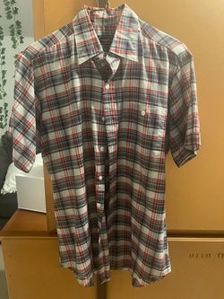 Plaid Short Sleeve Button-Up Shirt