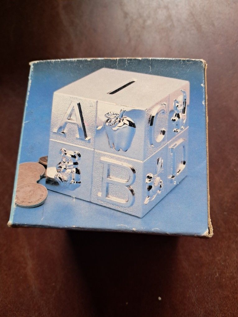 Silver plated block bank.