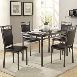 Black marble dining set