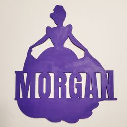 Kid's Girl's Disney Princess Name Sign Custom 