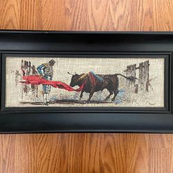 Vintage 50s James Bunnell  Bullfighter Painting Signed 
