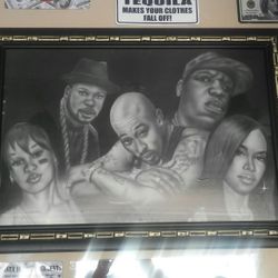 FRAMED WALL ART RAPPERS AN SINGERS.