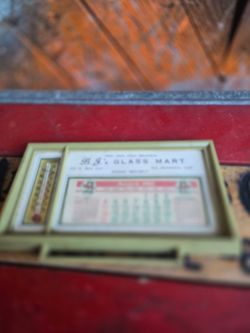 Vintage Advertising Thermometer Calendar Plaque