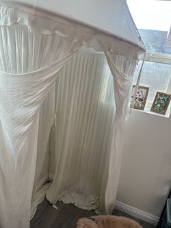 White Hanging Bed or Crib Canopy