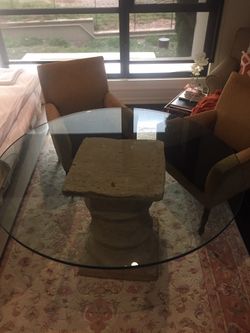 Italian Column Glass Top Table!