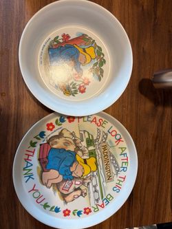 Vintage Paddington Bear Plate and Bowl Set