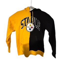 Pittsburgh Steelers Split Color Pullover Hoodie – Black & Gold