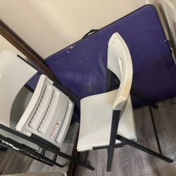 Standard Folding Table And Two Chairs