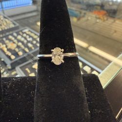 14KT Engagement Ring W/ Natural Oval Diamond 40683-1