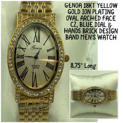 GENOA 18KT Yellow Gold Ion Plating CZ Men’s Watch