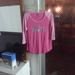 Two Tone Pink Base Ball Tee 