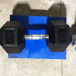 New Rubber Hexagon Dumbbell 65lb Pair | Brand New In Box Still | Rubber Hex Dumbbell 