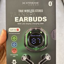NWT Xtreme Sound Transparent Wireless Earbuds