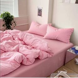 Comforter Set Queen Size 3 Piece, Pink, 90x90 Inch