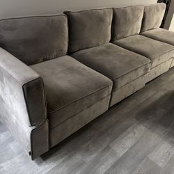 Modular Sectional Couch with Ottoman - Gray