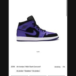 Jordan Mid One Purple Concord