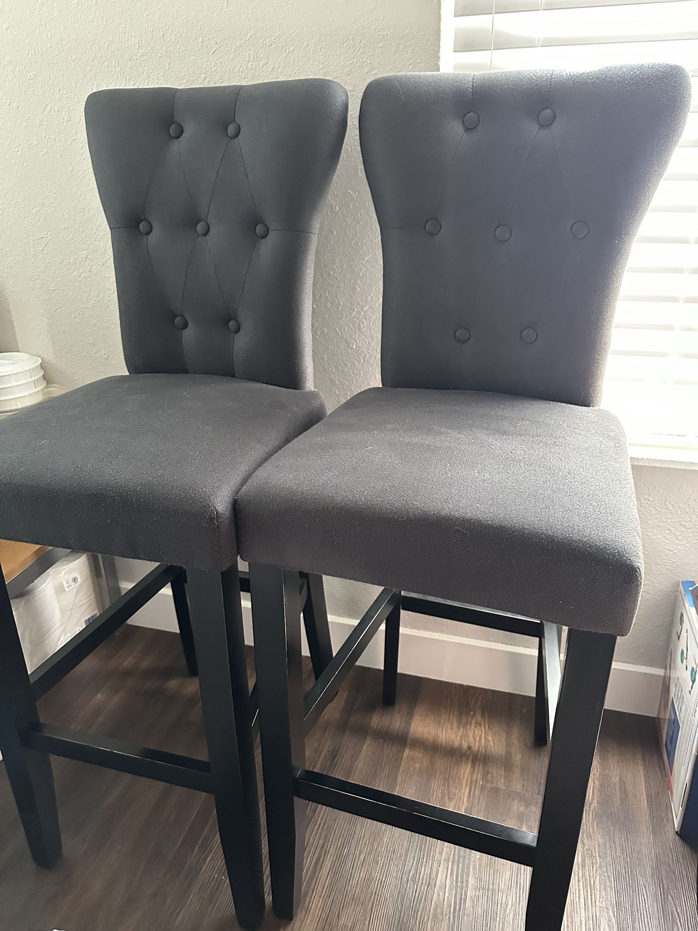 Set of 2 Gray Bar Stools