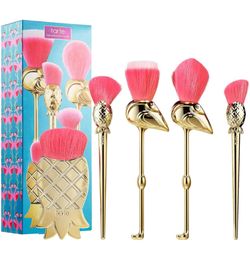 NEW <tarte> Flamingo & Pineapples 5 Full Size Brushes Set