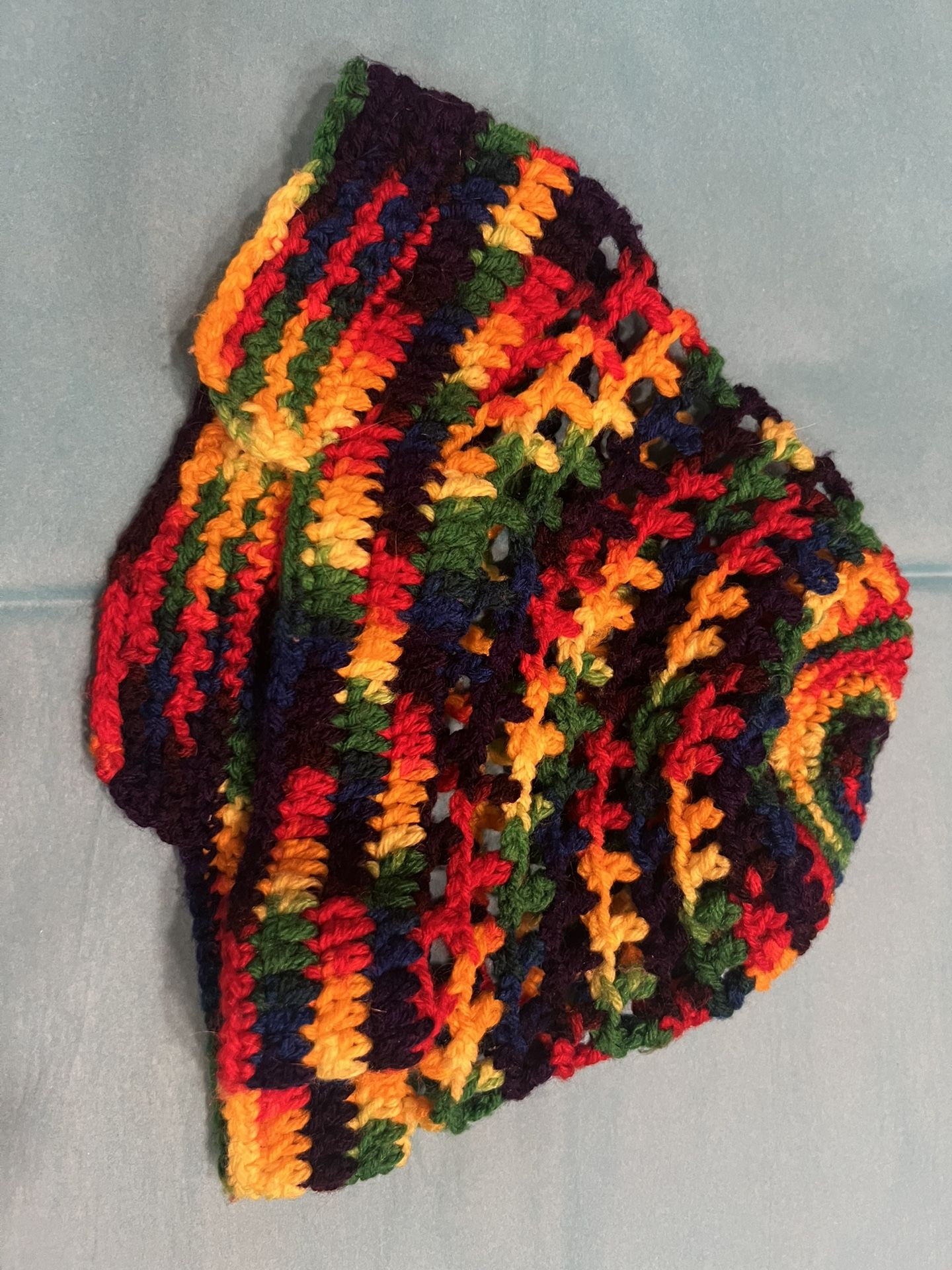 Rainbow Handmade Crochet Hat, Y2K