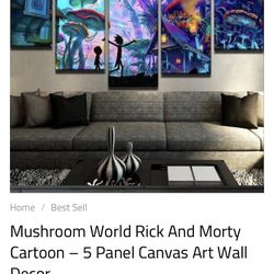 Rick And Morty Mushroom Canvas 