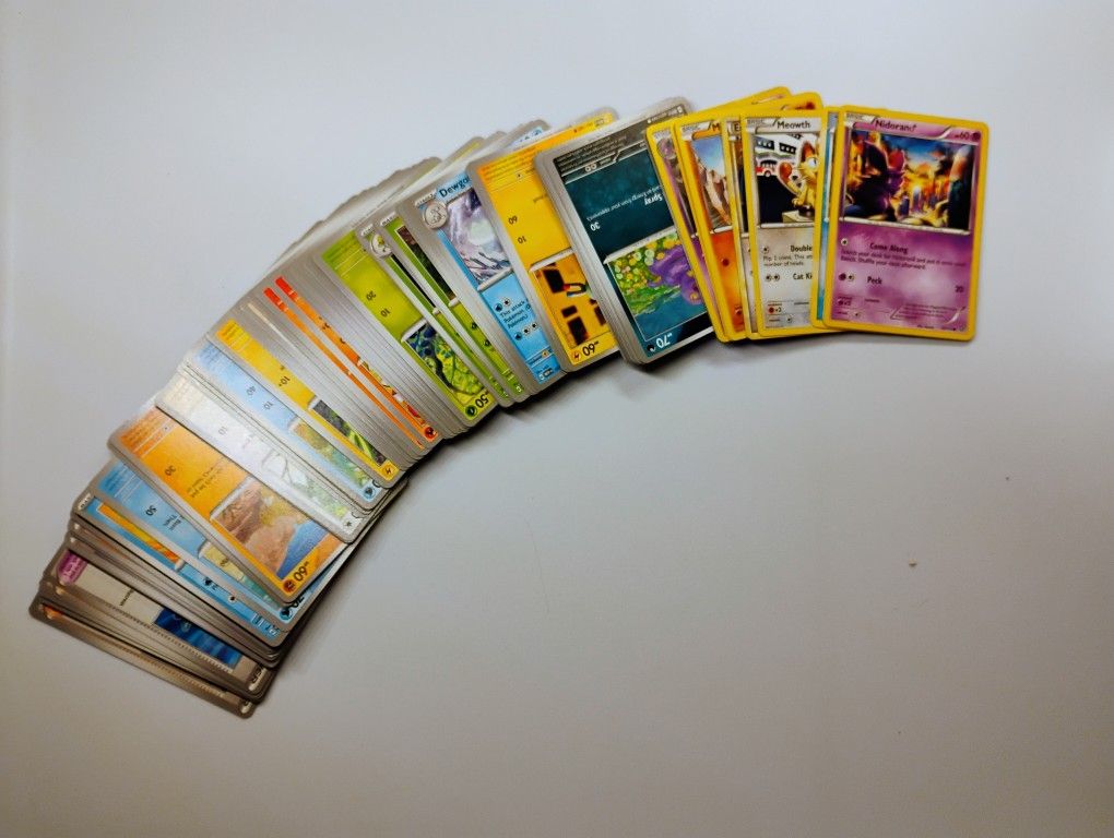 Pokémon Card Lot – 120+ Base Cards with Case & Mew Token  