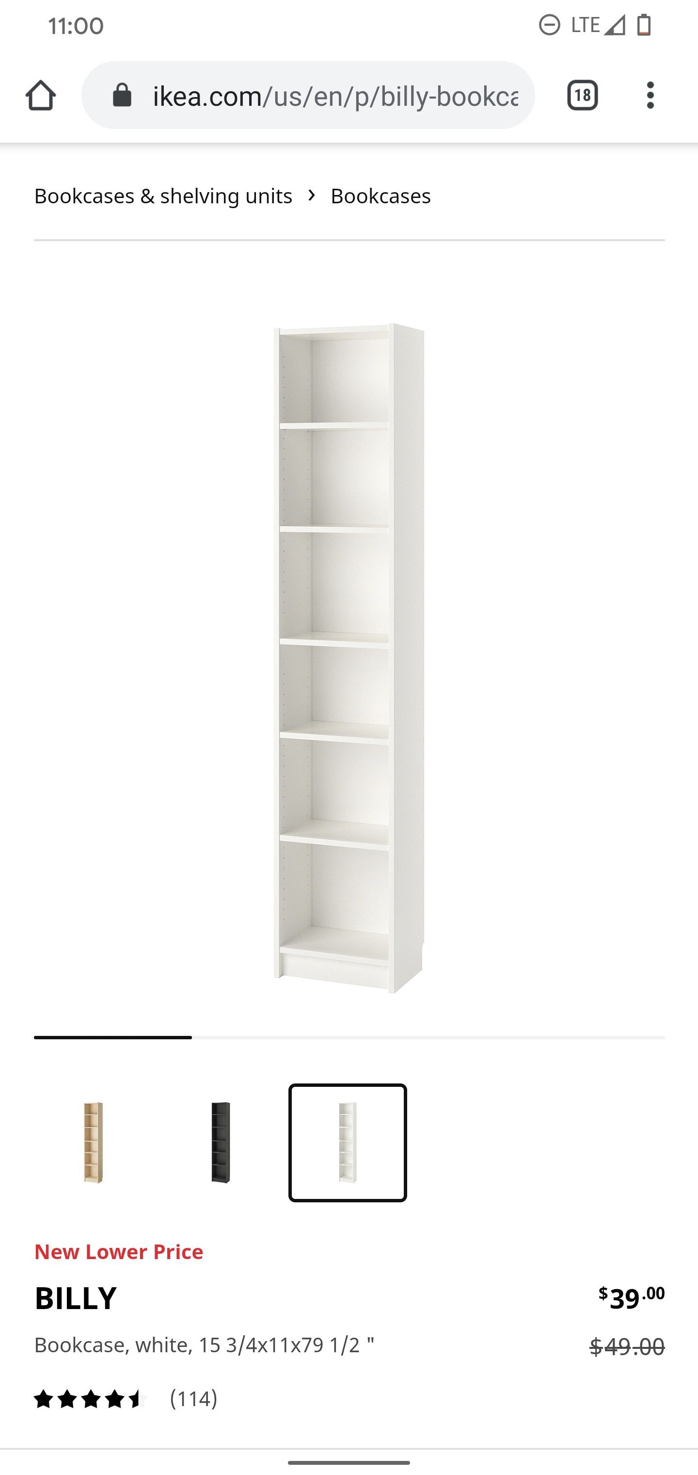 Pending: Unopened Ikea White Billy Bookcase