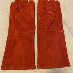 Leather Working Gloves Palm Safety Split Cowhide Welding, BBQ.
