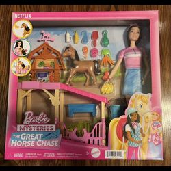 Netflix Barbie Mysteries The Great Horse Chase Doll Play Set - NEW IN BOX!!