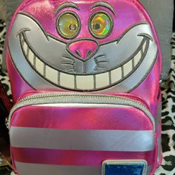 Loungefly Platinum Cheshire Cat Mini Backpack And Funko Pop Collectible Set