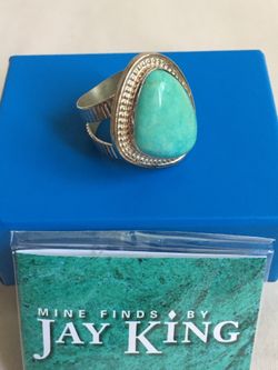 NEW JAY KING WOMENS Genuine TURQUOISE GEMSTONE RING size 7
